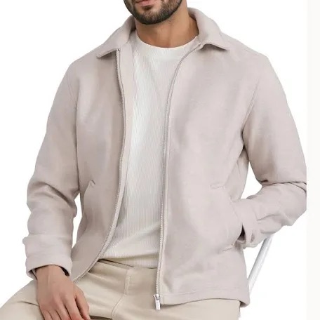 Mens beige floral printed bomber collared jackets with pockets ,button closure and long sleeves