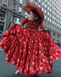 long floral print dress like queen or princess