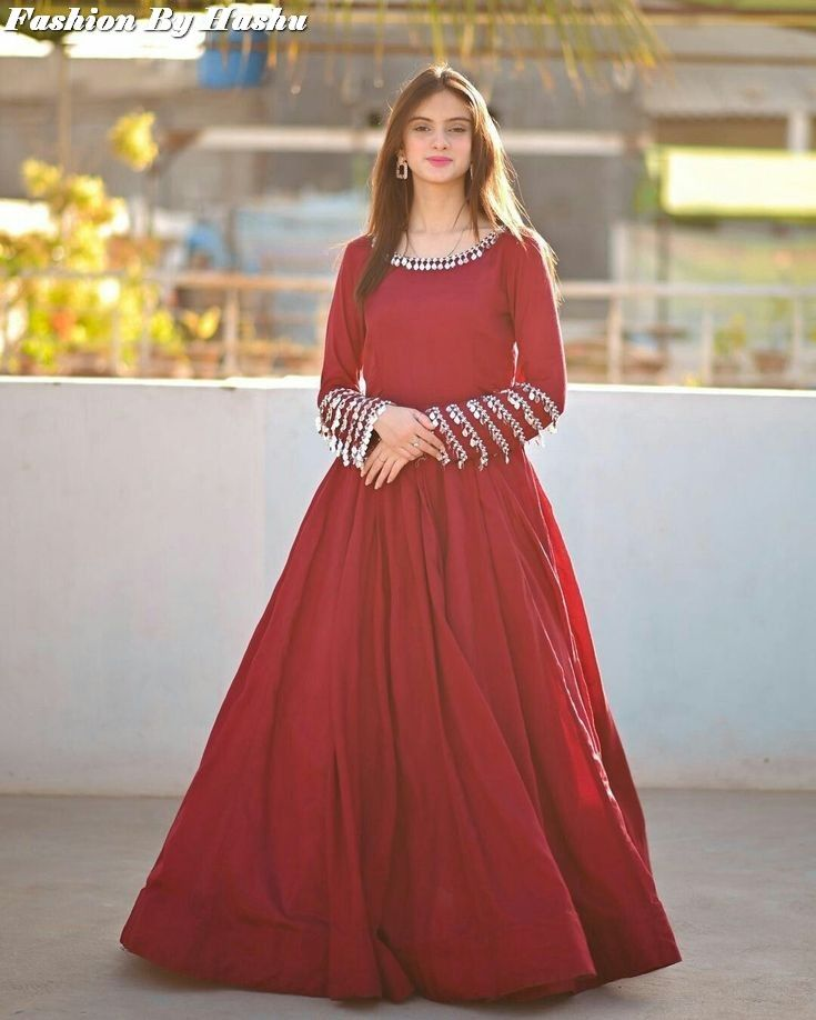 red gown and daily wear frock